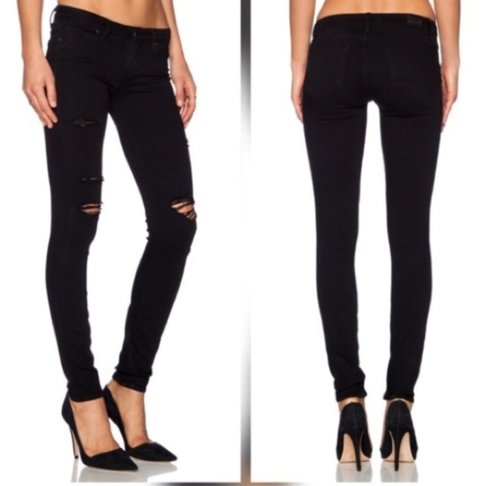 Paige Verdugo Ultra Skinny Black Ripped Jeans